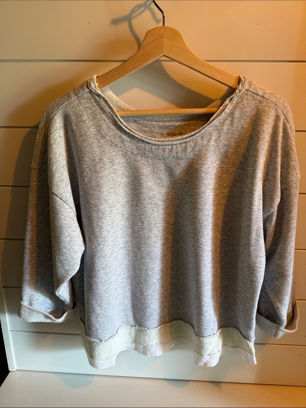 Saturday Sunday by Anthropologie-Heather Gray Women's Sweatshirt with Rolled Hem
